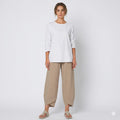 Women's Relaxed Linen Blend Pants - Casual Everyday Trousers