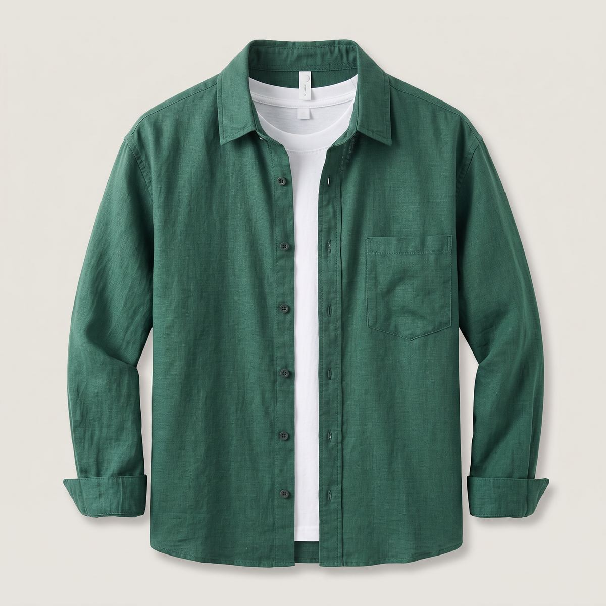 Men's Relaxed Linen Shirt - Effortless Casual Beach Shirt