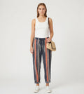 Women's Striped Linen Trousers - Breezy Summer Pants