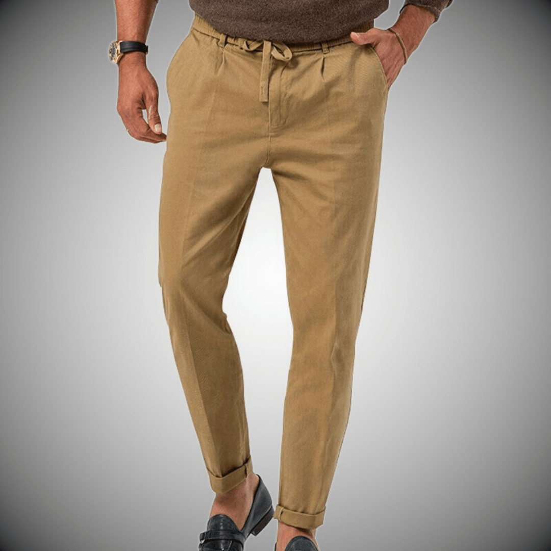 Men's Linen Drawstring Trousers - Breathable Summer Pants