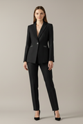 Women's One Button Blazer Set - Straight Leg Trouser Suit