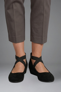 Women's Orthopaedic Slip-On Flats - Low Wedge Elastic Strap