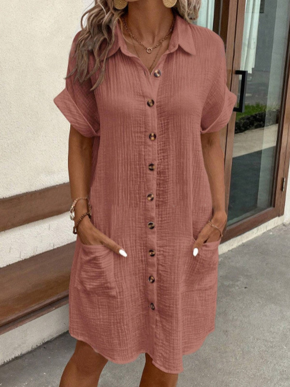 Women's Polo Shirt Dress - Lightweight Casual Summer Dress