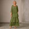Women's Layered Flowy Maxi Dress - Loose Fit Casual Dress