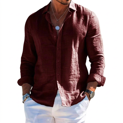 Men's Relaxed Tailored Shirt - Classic Long Sleeve Shirt