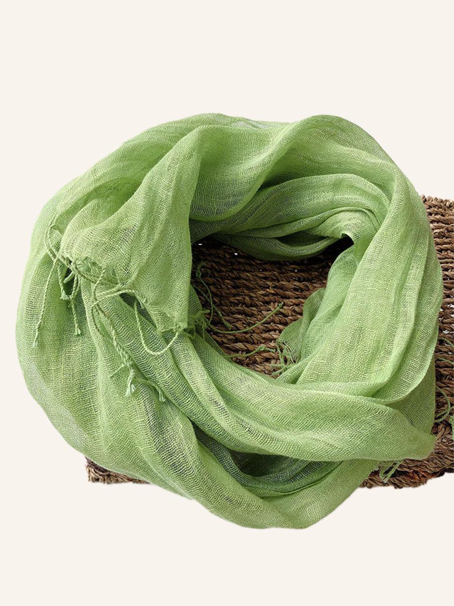 100% Linen Scarf - Solid Color Lightweight Travel Scarf