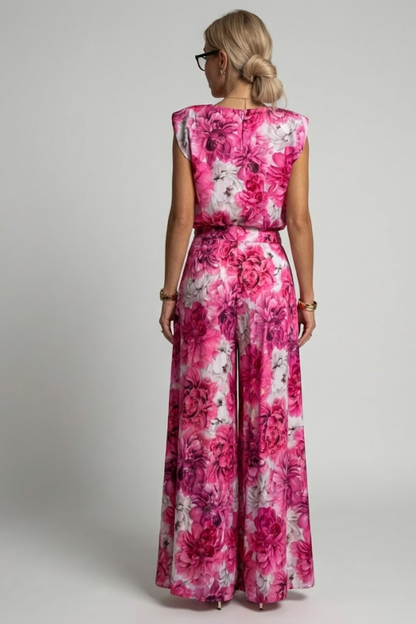 Women's Elegant Pleated Jumpsuit - Wide Leg Dressy Jumpsuit