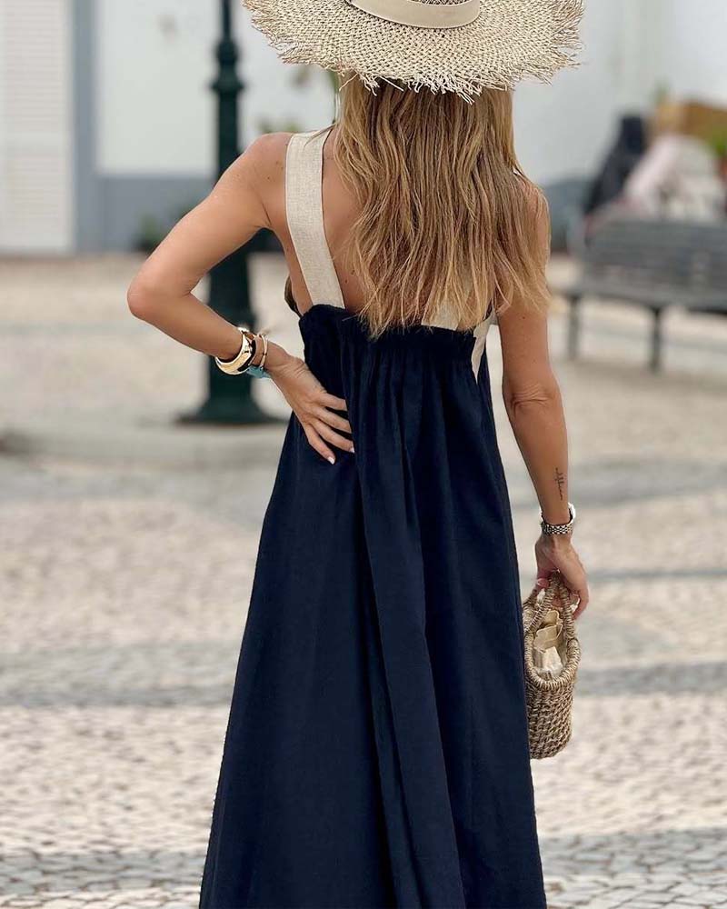 Women's Crossover Maxi Dress - Breathable Flowy Summer Dress