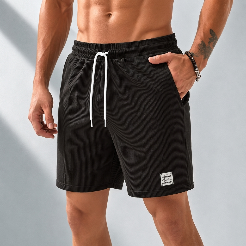 Men's Corduroy Shorts - Relaxed Fit Casual Textured Shorts