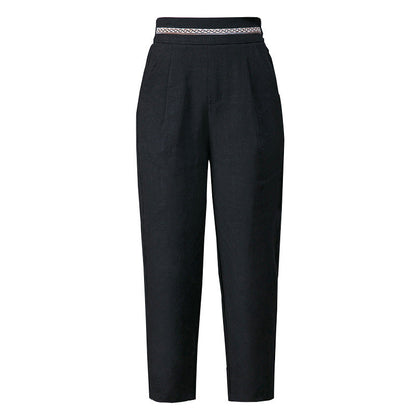Women's Linen Harem Pants - Relaxed Fit Comfortable Trousers