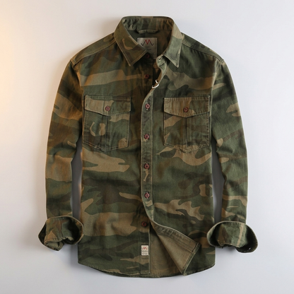 Men's Rugged Utility Shirt - Casual Button Up Overshirt