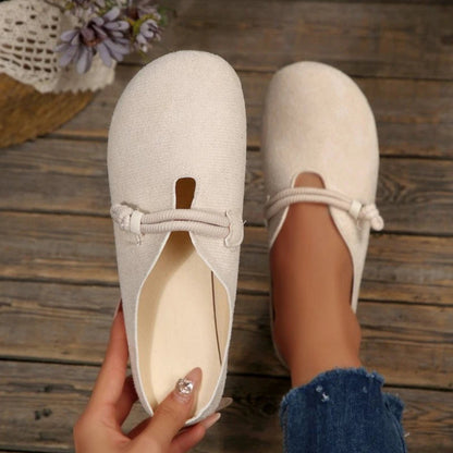 Women's Suede Round Toe Loafers - Deep Cut Slip-On Flats