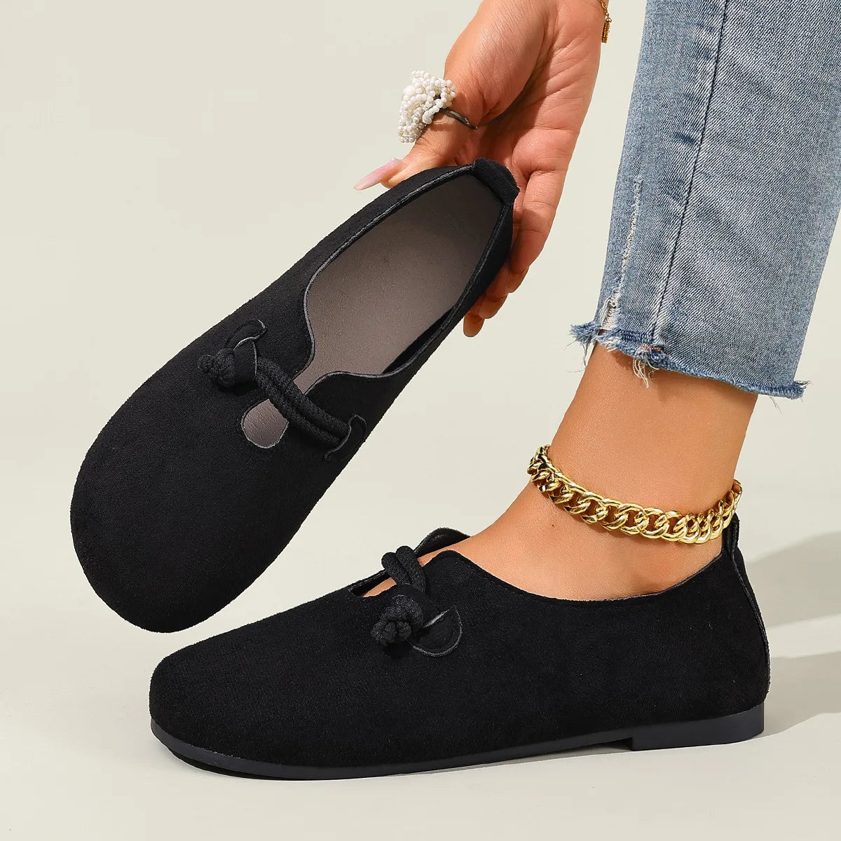 Women's Retro Shallow Loafers - Round Toe Slip-On Flat Shoes