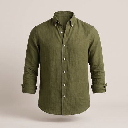 Men's Everyday Linen Shirt - Timeless Long Sleeve Casual Top