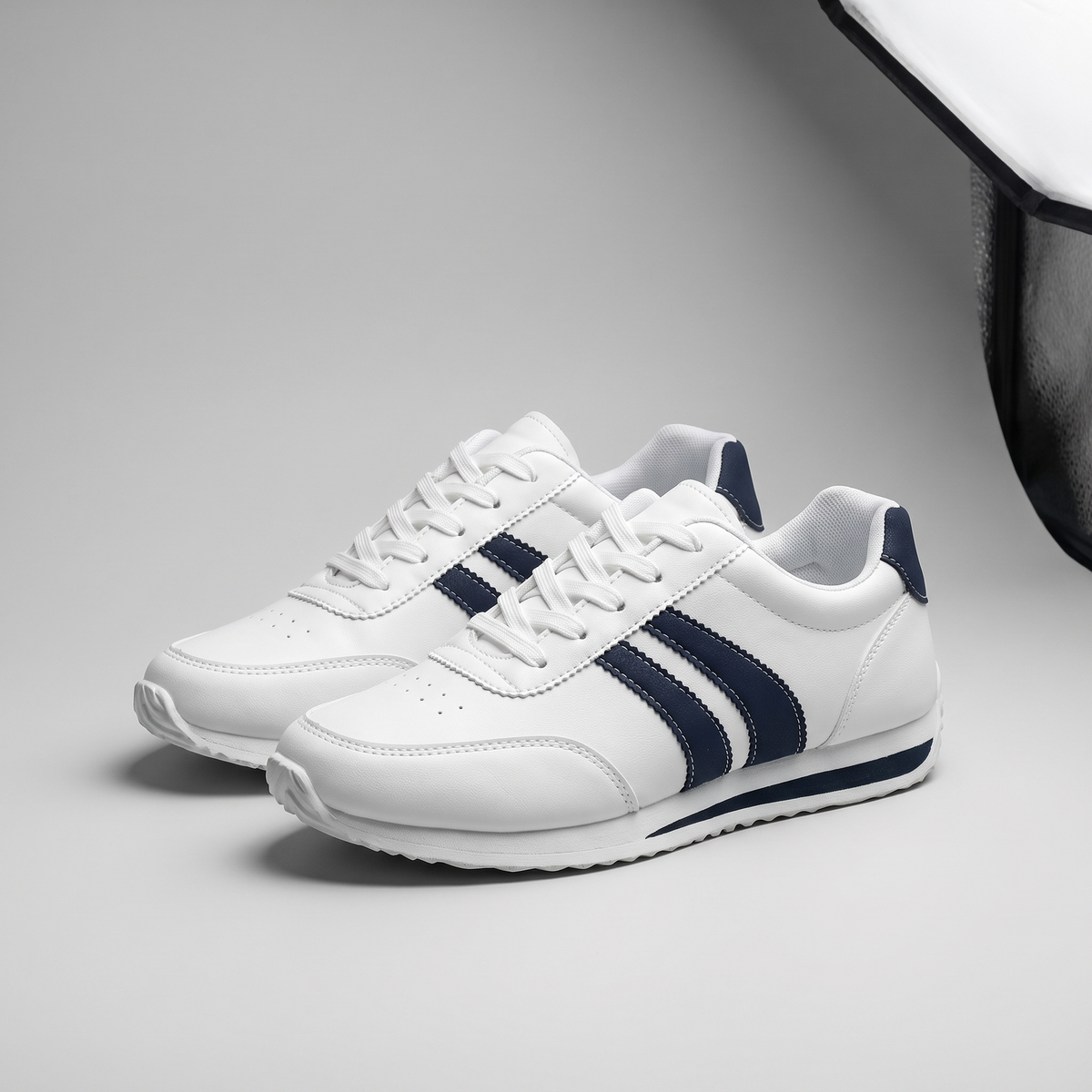 Women's Orthopedic Sneakers - Sleek White Lace-Up Walkers