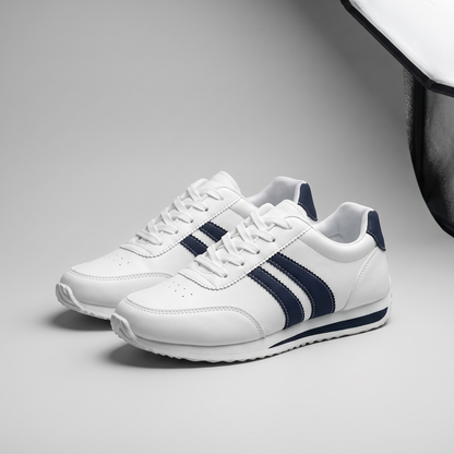 Women's Orthopedic Sneakers - Sleek White Lace-Up Walkers