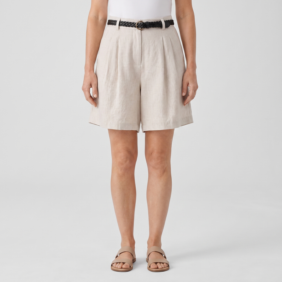 Women's High Waisted Linen Shorts - A-Line Summer Shorts