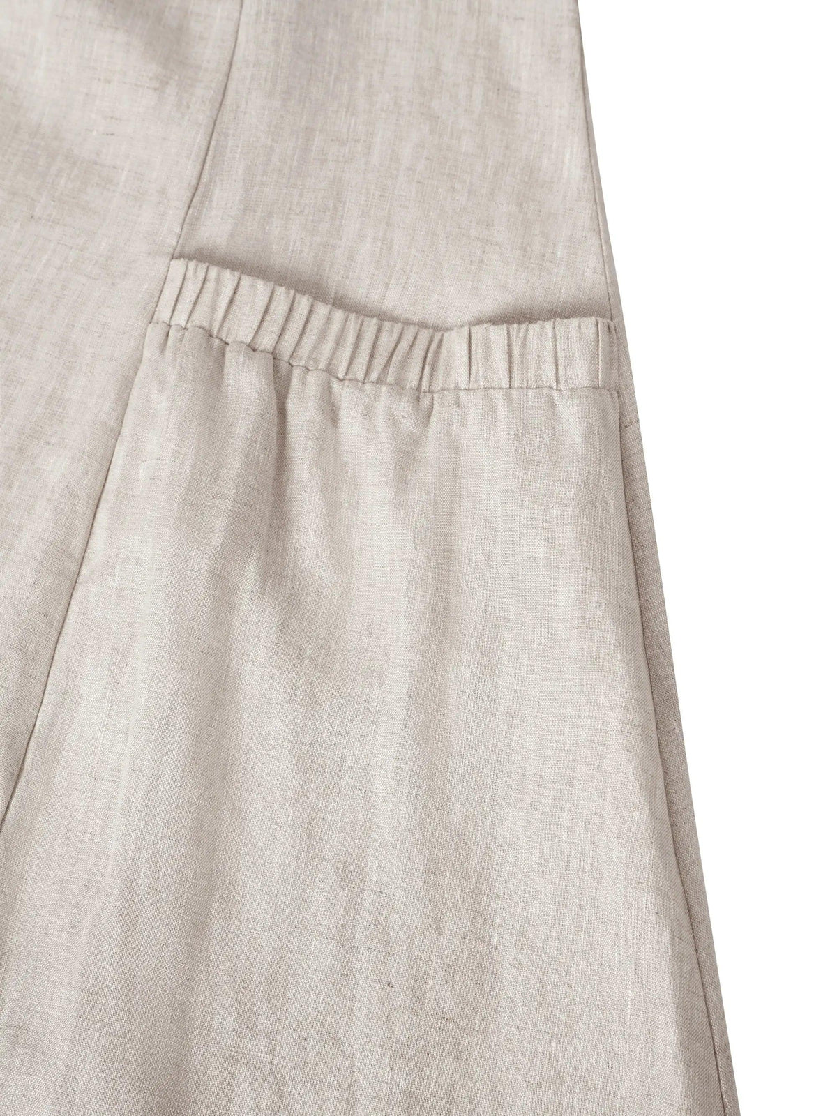 Women's 100% Linen Sleeveless Midi Dress with Pockets