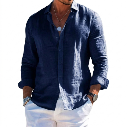 Men's Relaxed Tailored Shirt - Classic Long Sleeve Shirt
