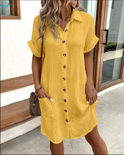 Women's Polo Shirt Dress - Lightweight Casual Summer Dress