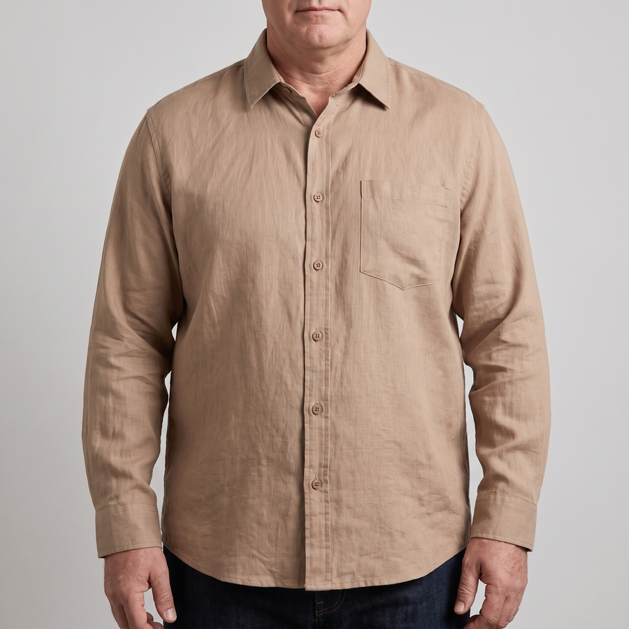Men's Relaxed Linen Shirt - Effortless Casual Beach Shirt