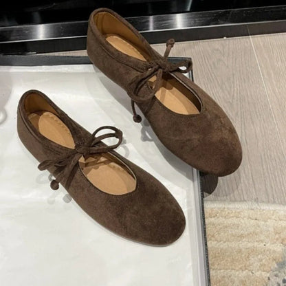 Women's Round Toe Casual Loafers - Suede-Look Slip-On Flats