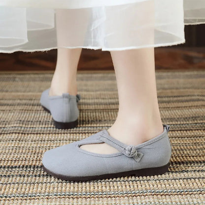 Women's Cutout Mary Jane Loafers - Round Toe Slip-On Flats