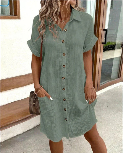Women's Polo Shirt Dress - Lightweight Casual Summer Dress