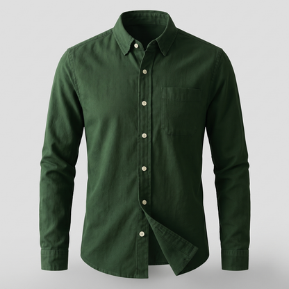 Men's Cotton Linen Shirt - Lightweight Relaxed Summer Shirt