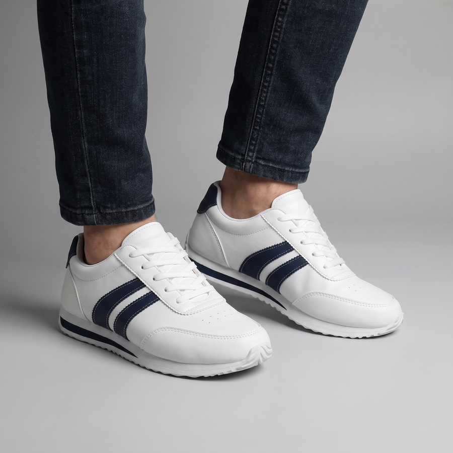 Women's Orthopedic Sneakers - Sleek White Lace-Up Walkers