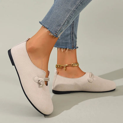 Women's Retro Shallow Loafers - Round Toe Slip-On Flat Shoes