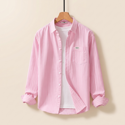 Men's Striped Cotton Shirt - Classic Comfortable Casual Top