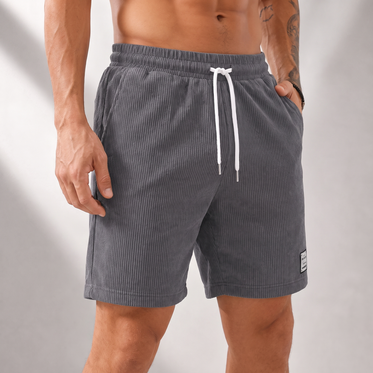 Men's Corduroy Shorts - Relaxed Fit Casual Textured Shorts