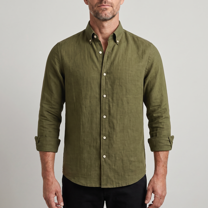 Men's Everyday Linen Shirt - Timeless Long Sleeve Casual Top