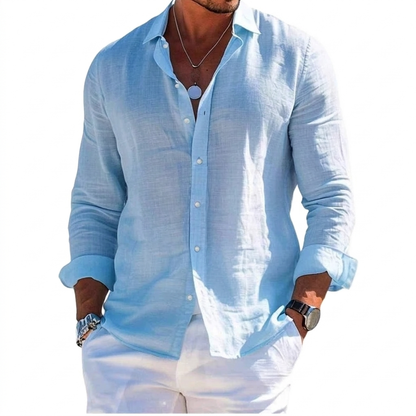 Men's Relaxed Tailored Shirt - Classic Long Sleeve Shirt