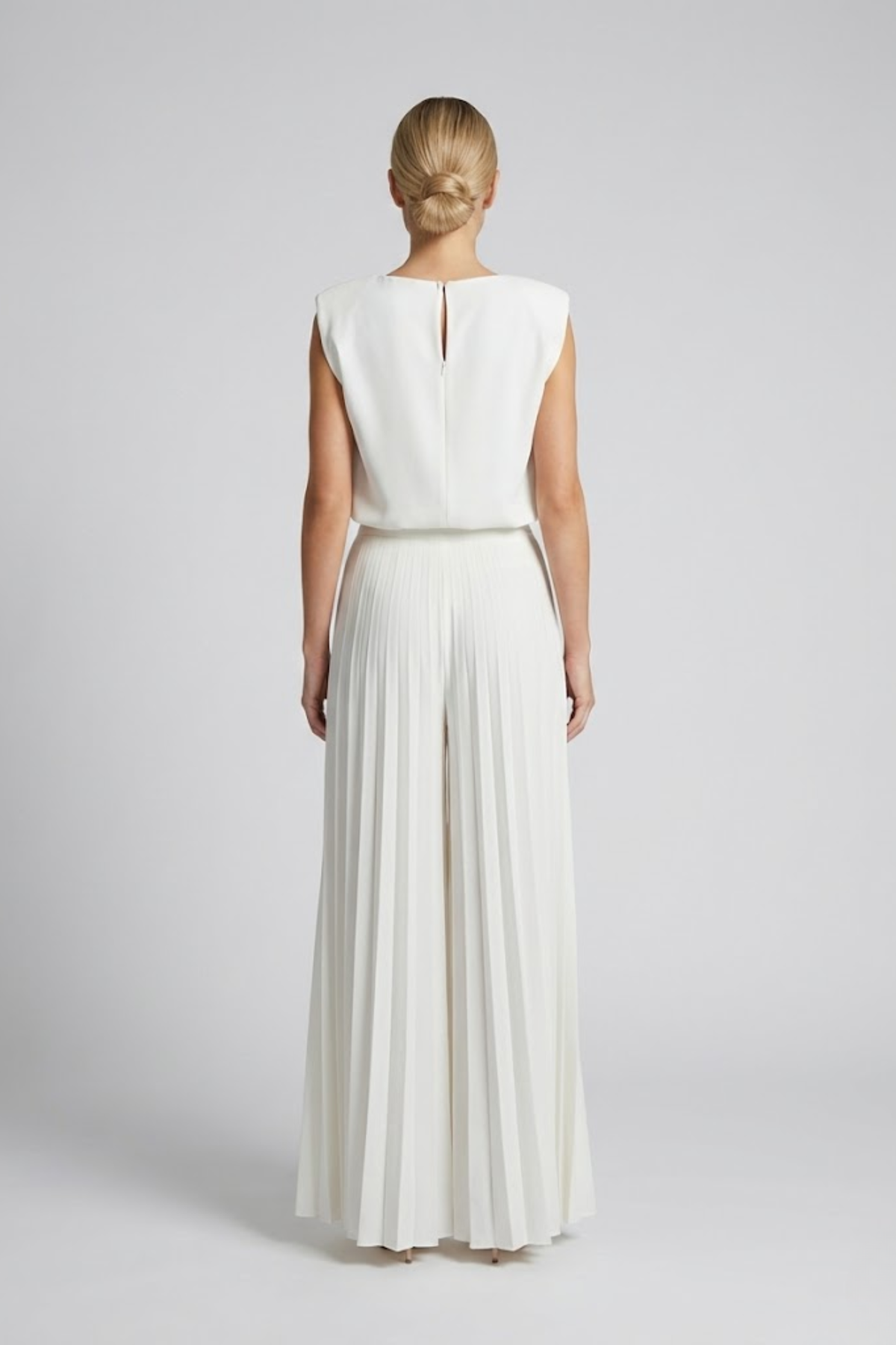 Women's Elegant Pleated Jumpsuit - Wide Leg Dressy Jumpsuit