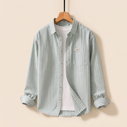 Men's Striped Cotton Shirt - Classic Comfortable Casual Top