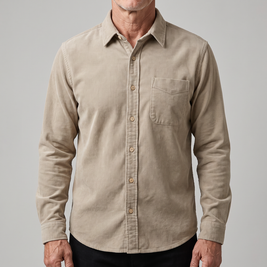 Men's Cotton Linen Shirt - Lightweight Relaxed Summer Shirt