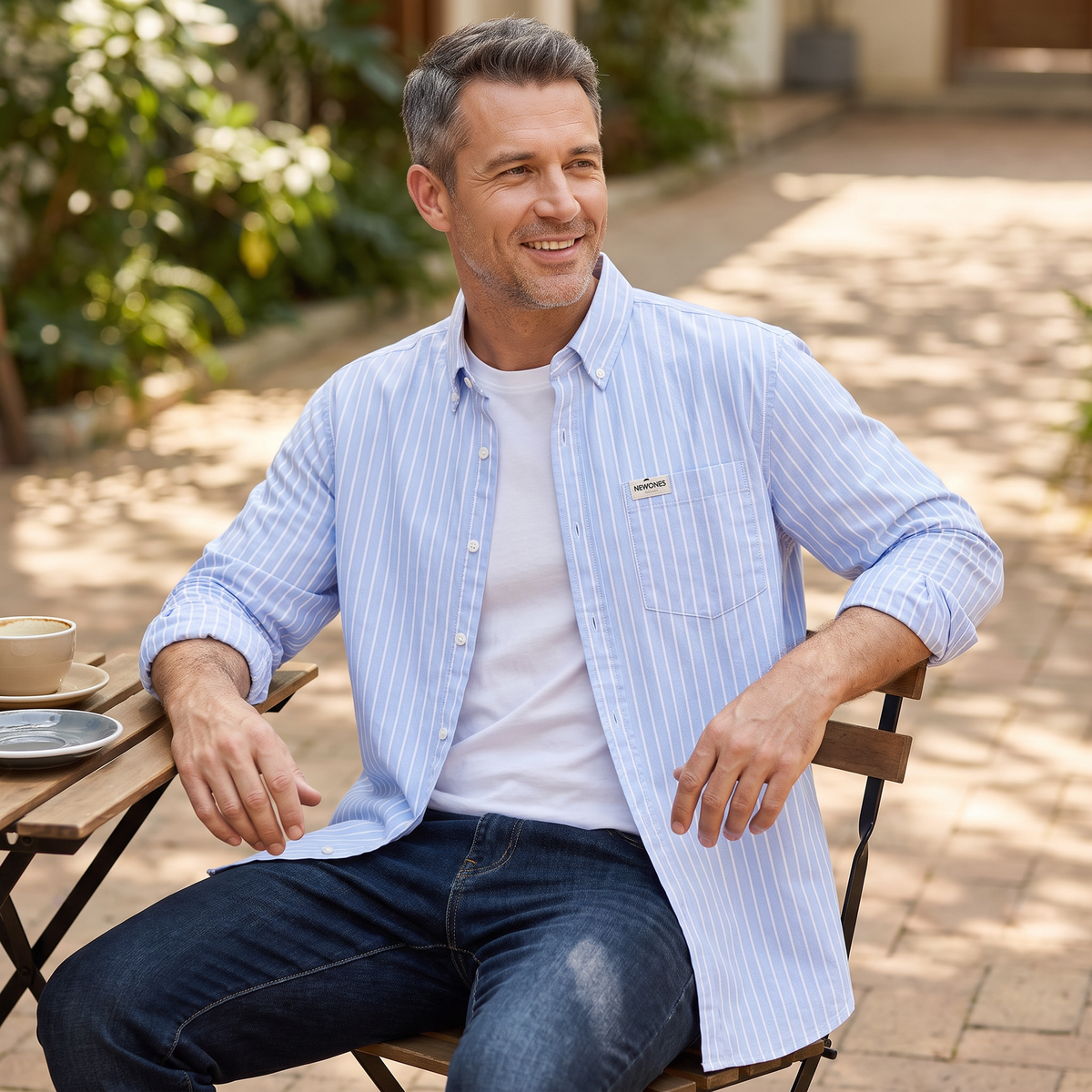 Men's Striped Cotton Shirt - Classic Comfortable Casual Top