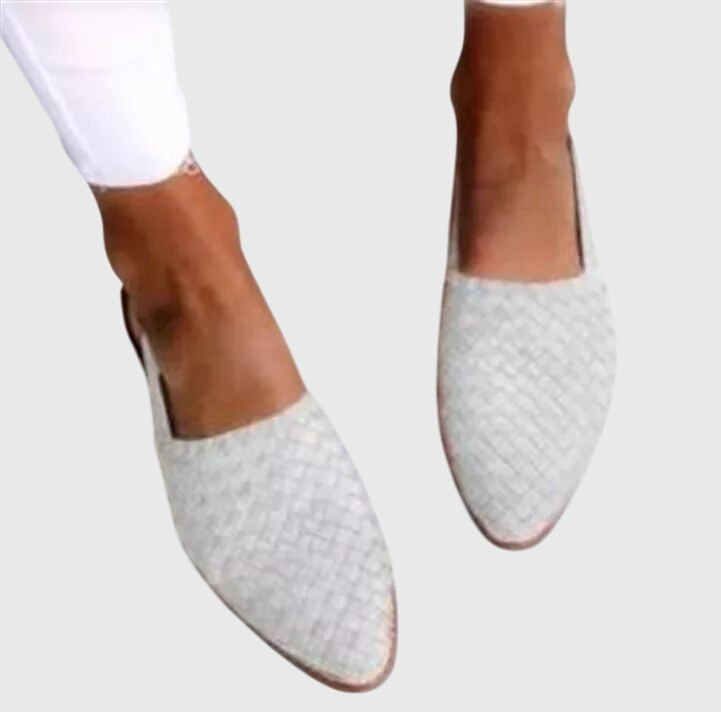 Women's Woven Slingback Flats - Pointed Toe Summer Shoes