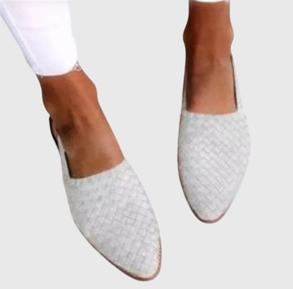 Women's Woven Slingback Flats - Pointed Toe Summer Shoes