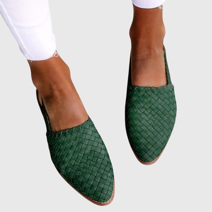 Women's Woven Slingback Flats - Pointed Toe Summer Shoes