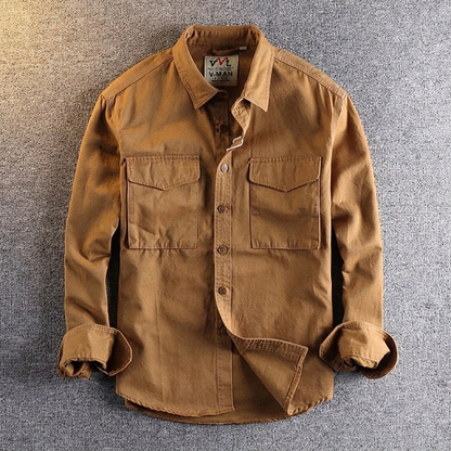 Men's Cargo Utility Shirt - Classic Cotton Pocket Shirt
