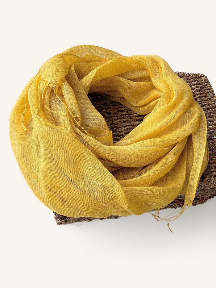 100% Linen Scarf - Solid Color Lightweight Travel Scarf