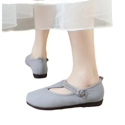 Women's Cutout Mary Jane Loafers - Round Toe Slip-On Flats