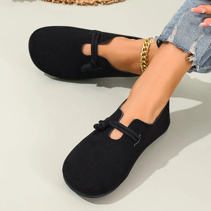Women's Retro Shallow Loafers - Round Toe Slip-On Flat Shoes
