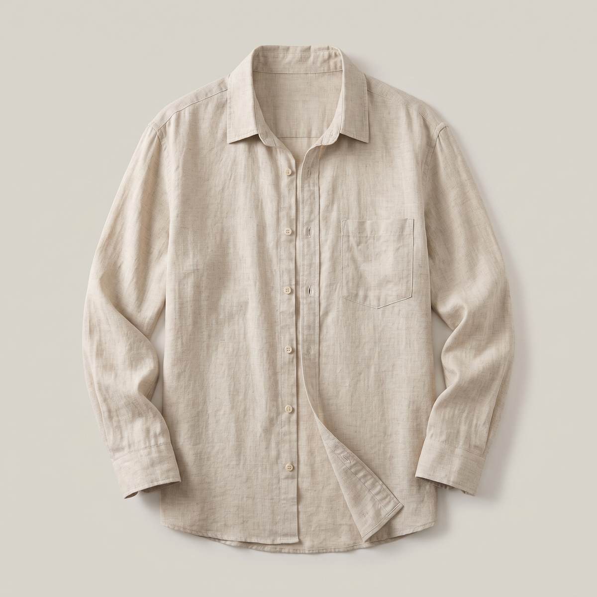 Men's Relaxed Linen Shirt - Effortless Casual Beach Shirt