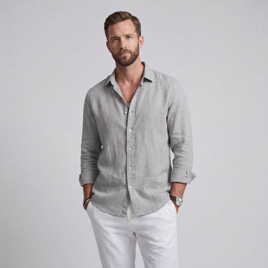 Men's Loose Fit Summer Shirt - Lightweight Short Sleeve Top