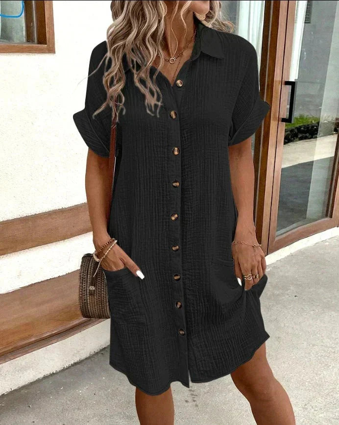 Women's Polo Shirt Dress - Lightweight Casual Summer Dress