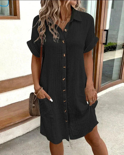 Women's Polo Shirt Dress - Lightweight Casual Summer Dress